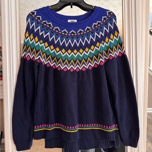 Old Navy Blue Fair Isle Sweater